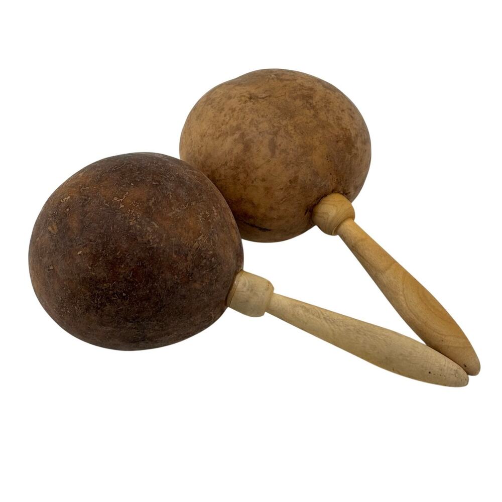 Natural Unpainted Maracas Dried Gourd Rattle Musical Instrument